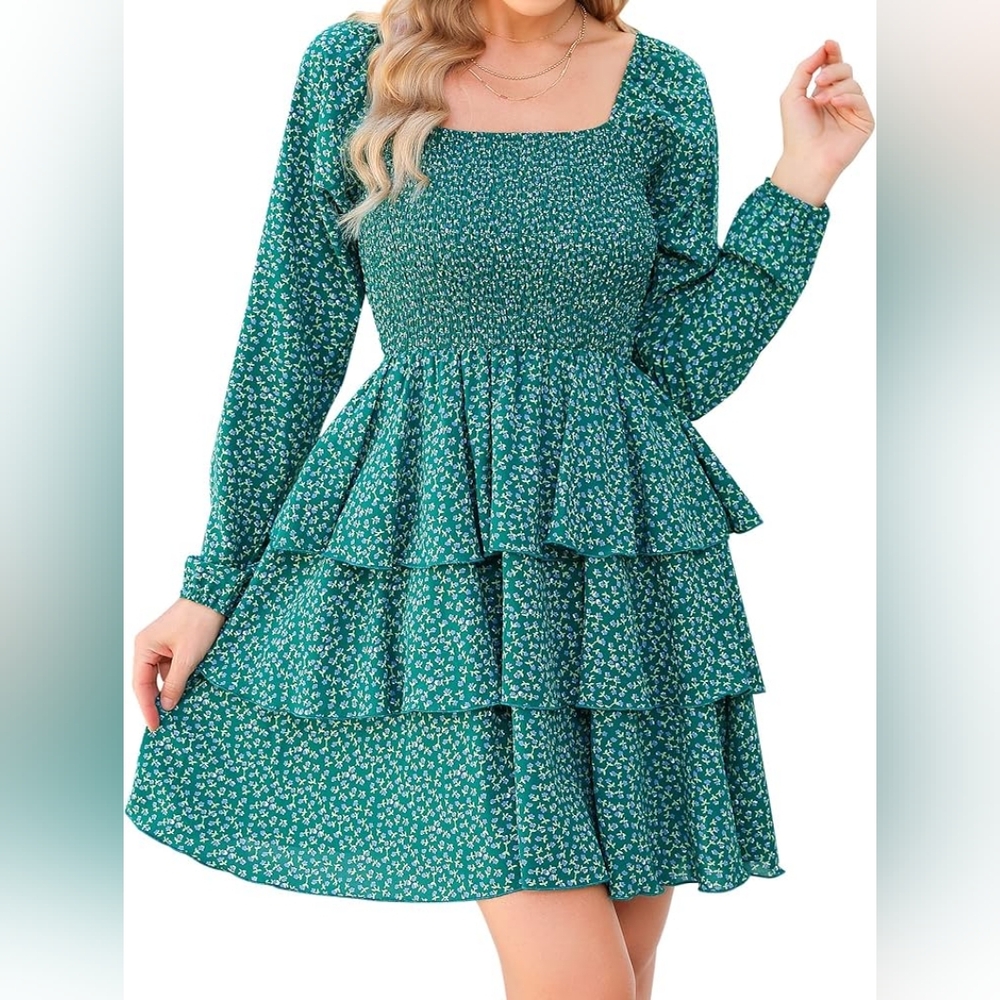 Cutw Green Floral Dress